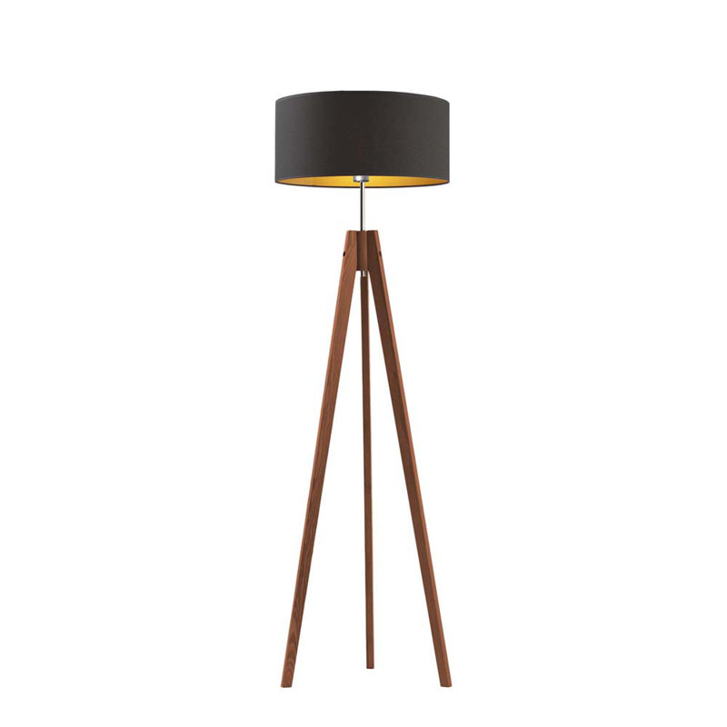 Sedalia 138 H cm Tripod Floor Lamp, Brown, Rose Gold