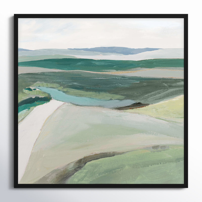 «Wolfdale Fields Of Green II» par - Impression de cadre photo unique, Cadre noir satiné, H 32 po x l 32 po x P 1,25 po
