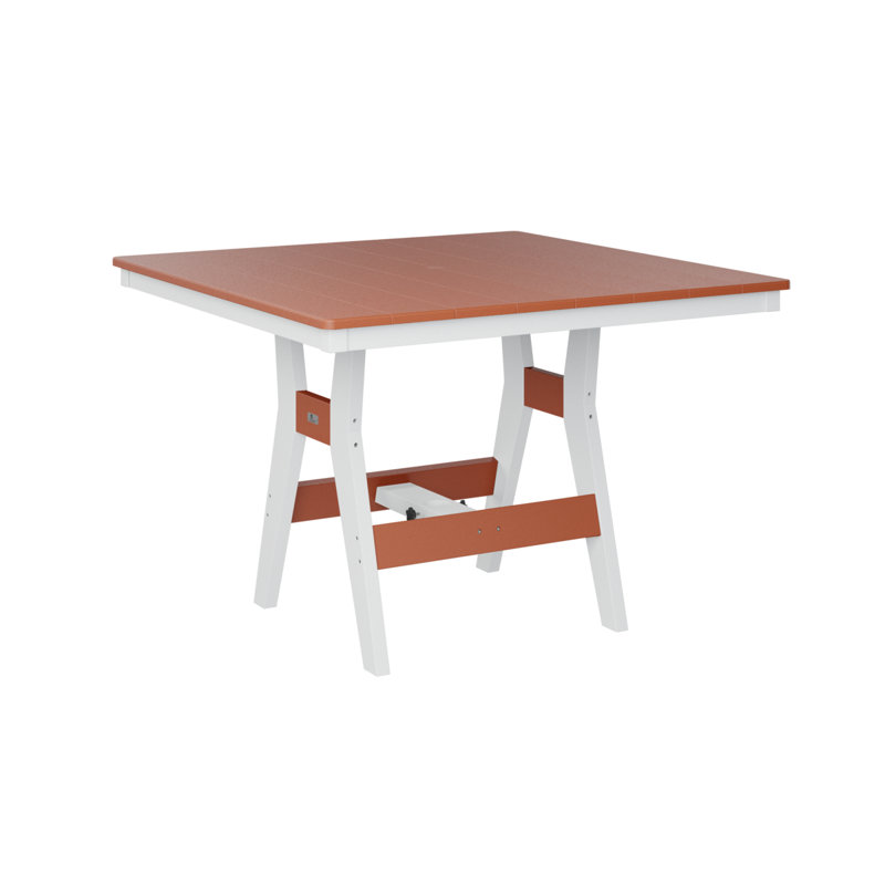 Table de salle à manger carrée 44 po Bulger, H 38,37 po x l 44 po x P 44 po, Orange mangue