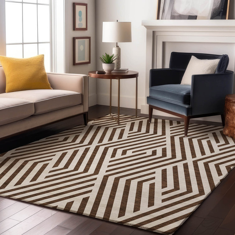 Premium Machine Washable Cerrito AMF550 Brown Rug