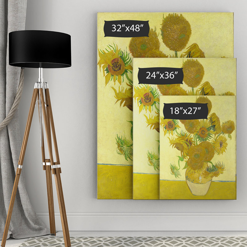 « sun fleur » par vincent van gogh, reproduction d’art encadrée, H 18 po x l 27 po x P 1,5 po