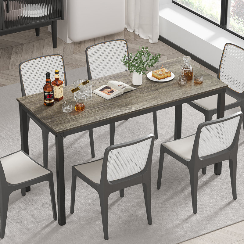Table de salle à manger Driggers 23,62 po, H 29,52 po x L 55,12 po x l 23,62 po, Noir, Chêne noir