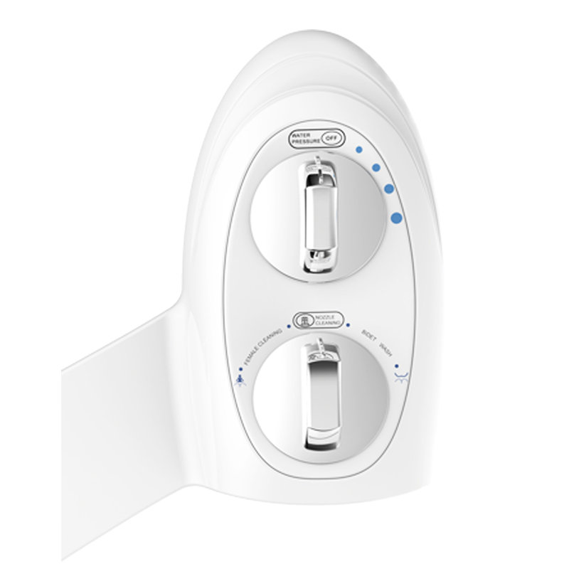Toilet Bidet With Dual Nozzle Spray Guard For Feminine And Rear Wash, Two Knob Handles Comfortable Water Function Control, Fits Piece Seat, Hygienic Substitute Front Option