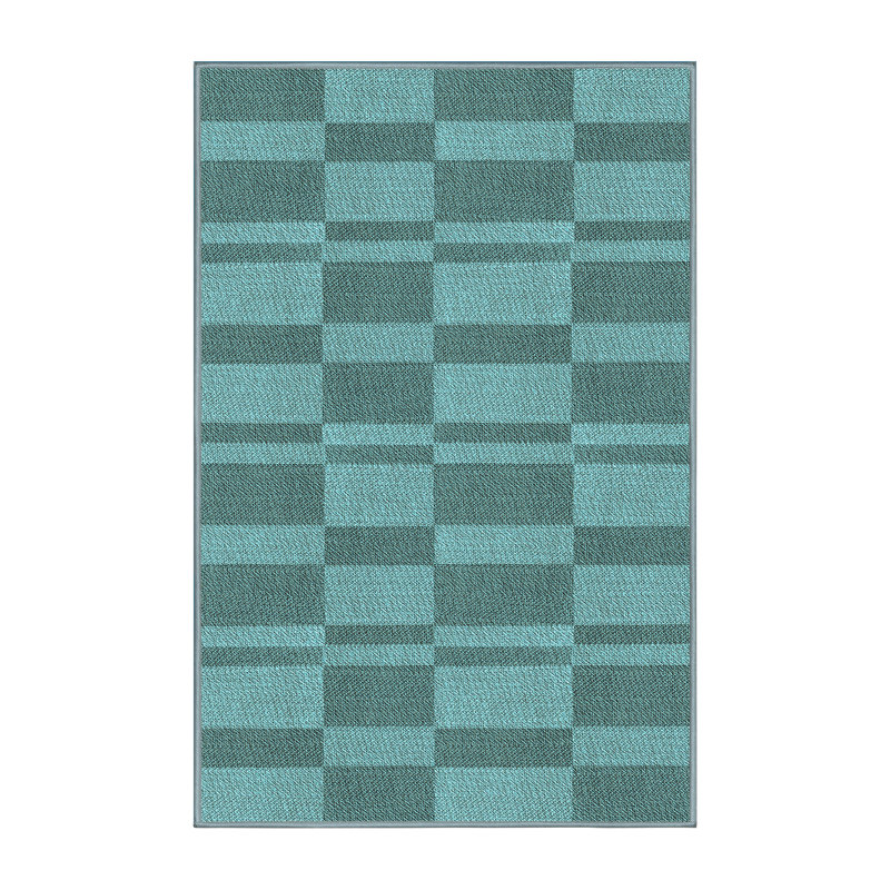 Tapis bleu-aire en laine géométrique Hannah, Rectangle 2 pi x 3 pi