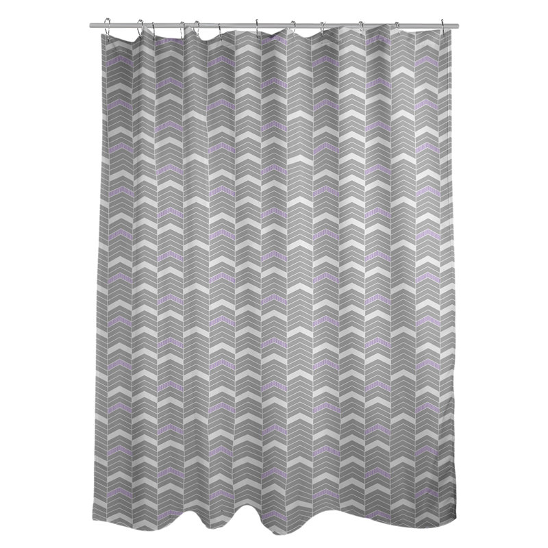 Rideau de douche simple à chevrons, Mauve
