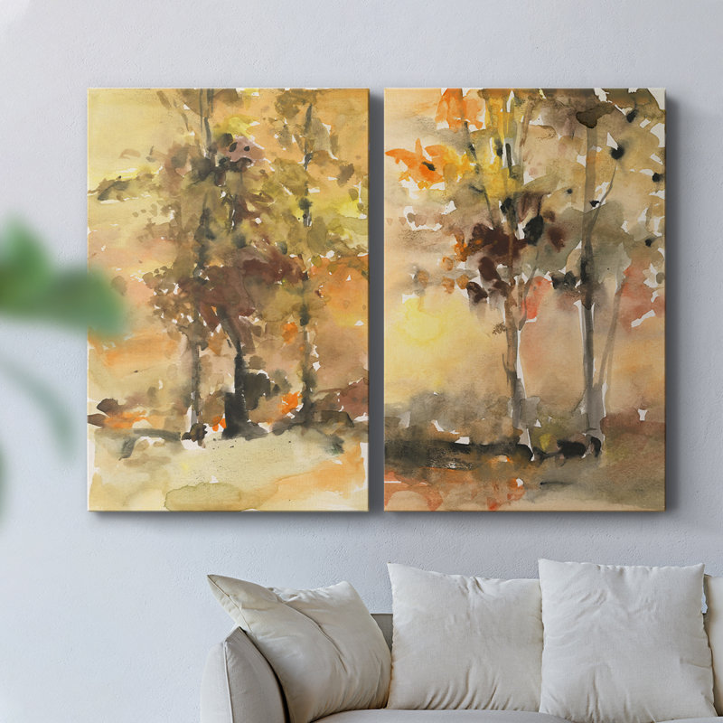 «Fall Foliage Watercolor I», toile tendue avec châssis de qualité supérieure, prête à être accrochée, H 12 po x l 16 po