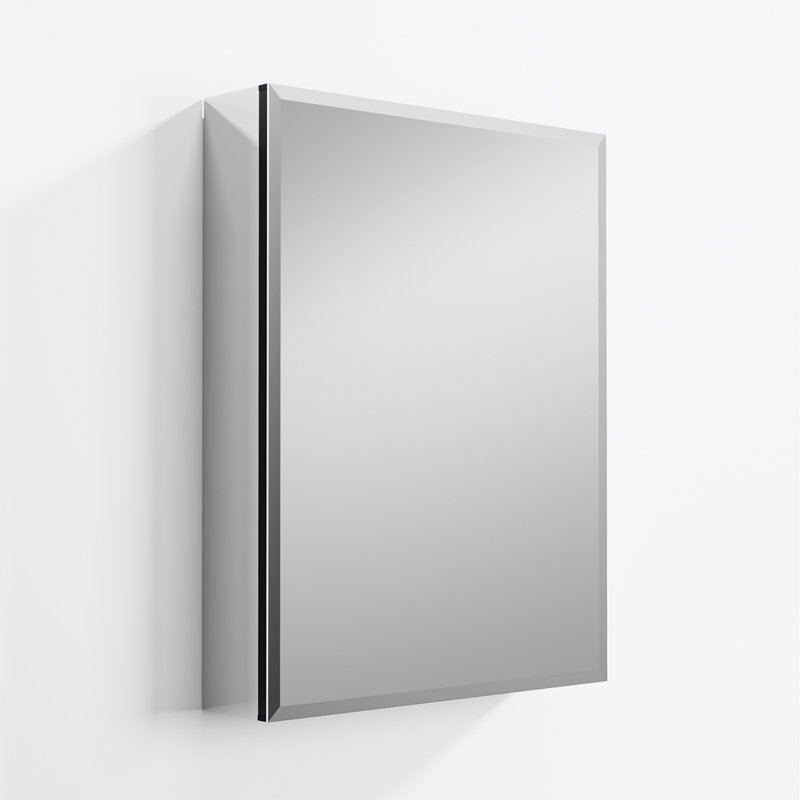 Armoire de toilette rectangulaire en fer avec des coins arrondis
