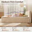 Matelas double en mousse à mémoire de forme de 16 po avec tête de lit double, lit tout-en-un, lit plateforme sans assemblage, ferme moyenne, aucun sommier requis-573047355-573047352