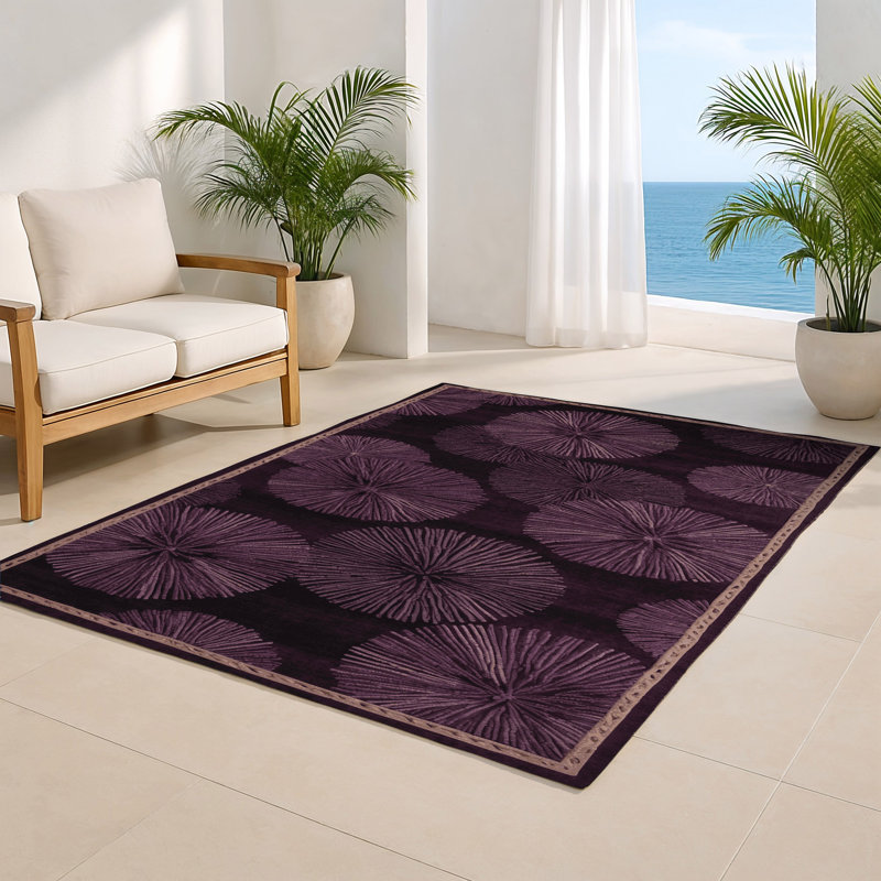 Tapis d'intérieur et d'extérieur mauve Nature, Rectangle 4pi x 6 pi
