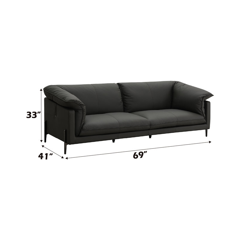 Série Black Leather - capacité de poids de 220 lb pour chaque siège, largeur de siège de 51 po, profondeur de 24 po, hauteurs de dossier et de 17 po, housse de revêtement de luxe