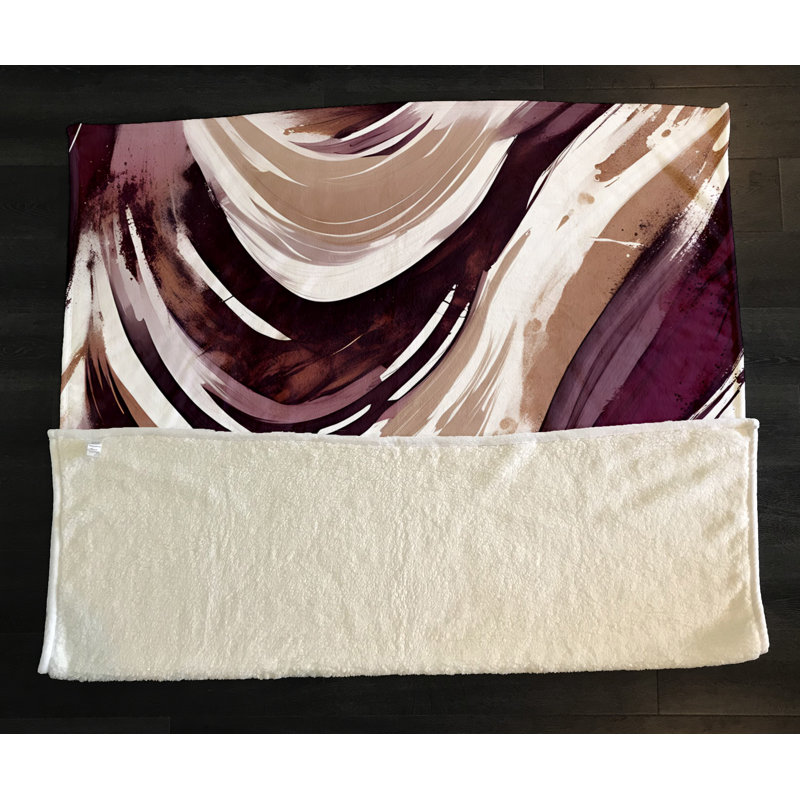 Throw Blanket, 51" W x 60" L, Abstract, Purple