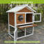 Cage à 2 niveaux, toit imperméable, plateau coulissant amovible, fenêtre d'observation, endroit sécuritaire pour les petits animaux, fabrication en bois massif
