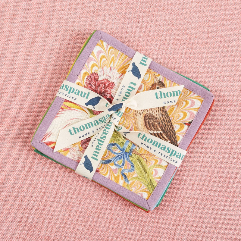 Cotton Blend Floral Square Napkin