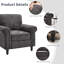 Fauteuil d'appoint rembourré à accoudoirs roulés Luelle-217720204
