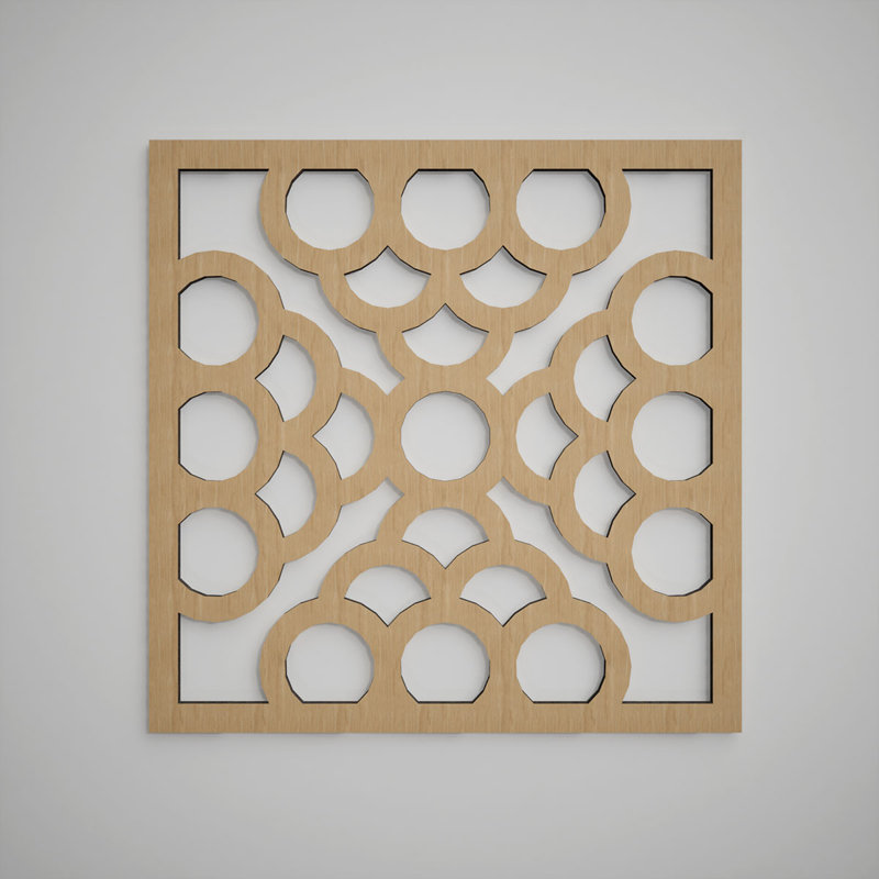 Panneaux muraux décoratifs en bois Harlingen, grand, l 23 3/8 po x H 23 3/8 po x T 3/8 po, chêne blanc