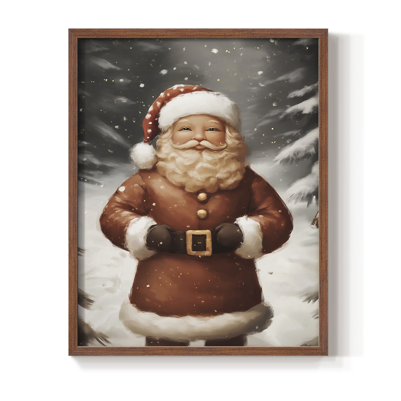 «Christmas Holiday Art», série 2-XIII, reproduction encadrée - bois massif, H 30 po x l 24 po, Noyer