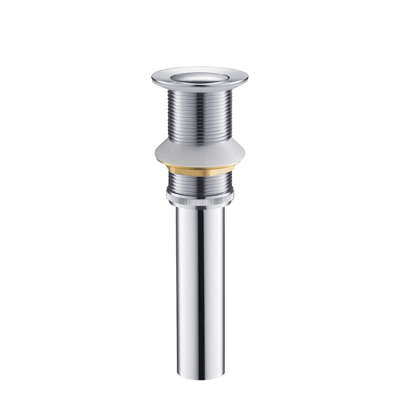 Bouchon de drain escamotable pour salle de bain, sans trop-plein, Chrome