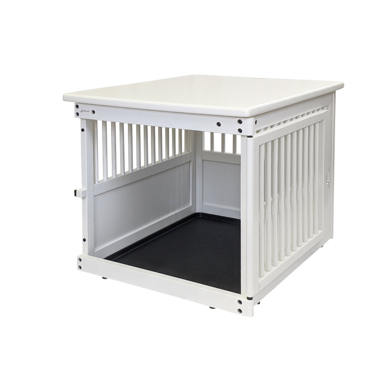 Wooden End Table Pet Crate, Medium (24" H x 25" W x 31.1" D), White