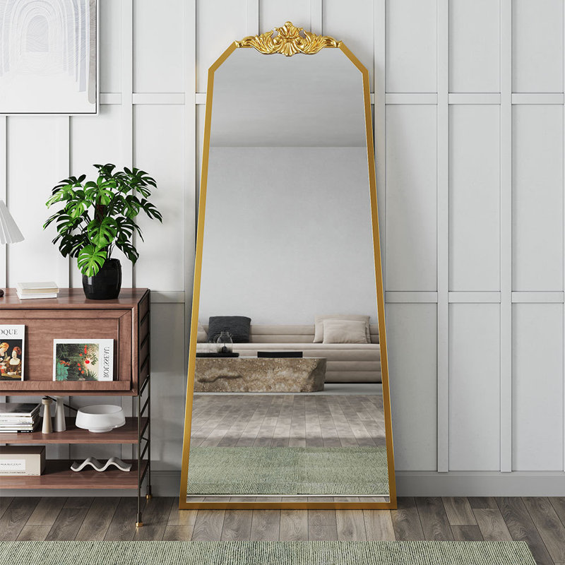 Gael Iron Arch Mirror, Gold, 180cm H x 80cm W