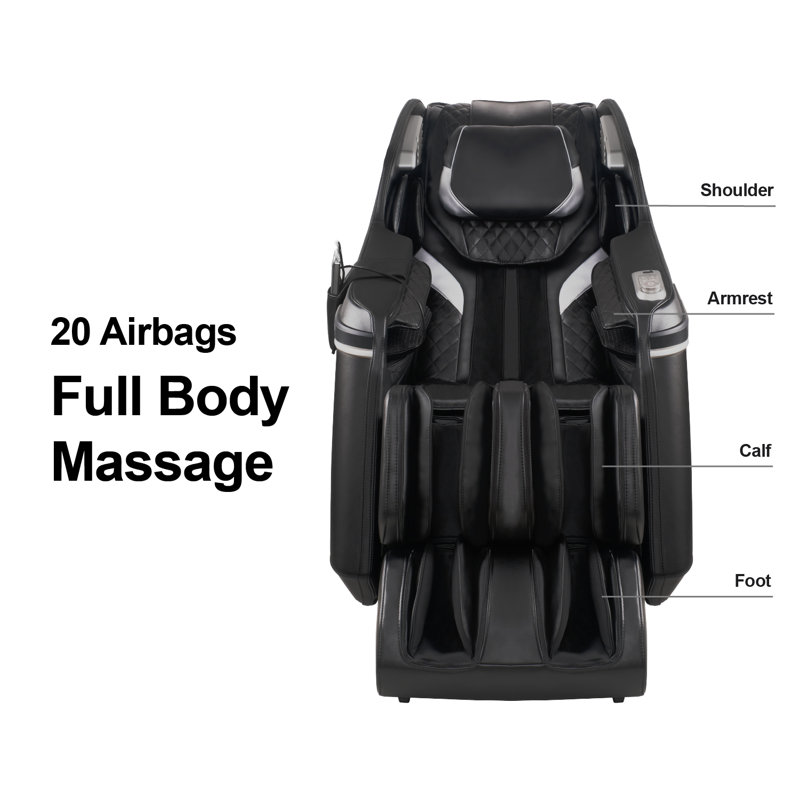 Fauteuil de massage OS-3D Belmont, Similicuir brun, Brun