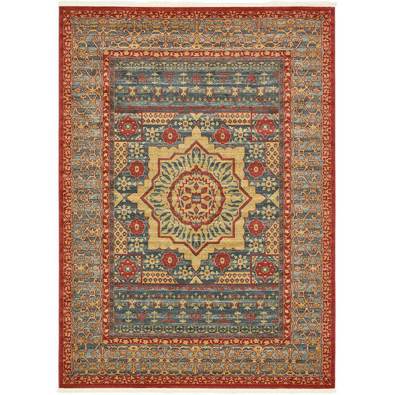 Tapis à motif oriental cramoisi Palazzo, Rectangle 6 pi x 9 pi