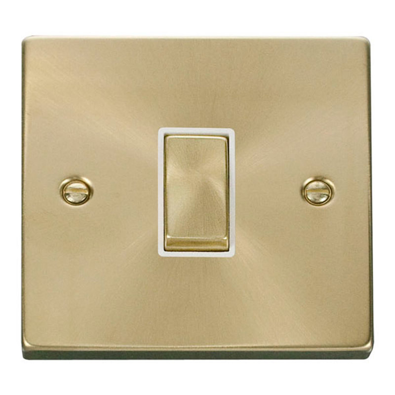 Satin Brass 10A 1 Gang Intermediate Ingot Light Switch