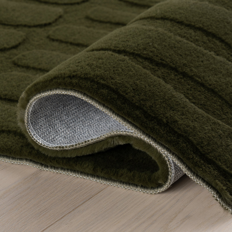 Tavina Solid Cloud Washable Area Rug, Rectangle 6' x 9', Green
