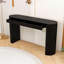 Console élégante en bois avec motif rayé, tiroirs et pieds arqués-1804177775