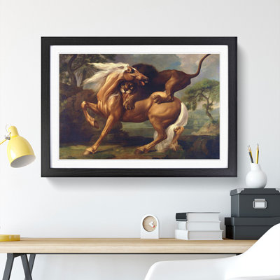 Lion Attacking a Horse by George Stubbs - Picture Frame Painting