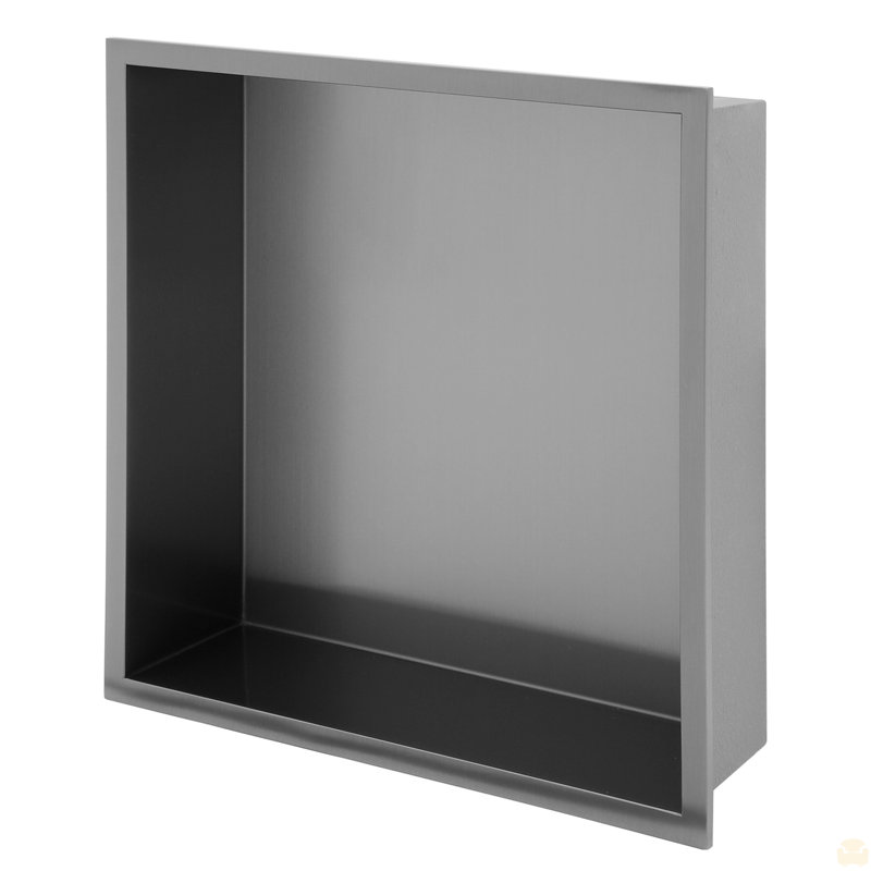 12" x 12" Stainless Steel Shower Niche, 3.94'' H x 12'' W x 12'' D, Gunmetal Black