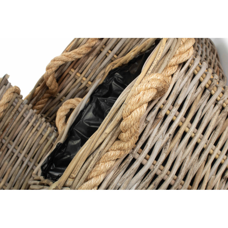 3 Piece Wicker Rattan Planter set with Lining