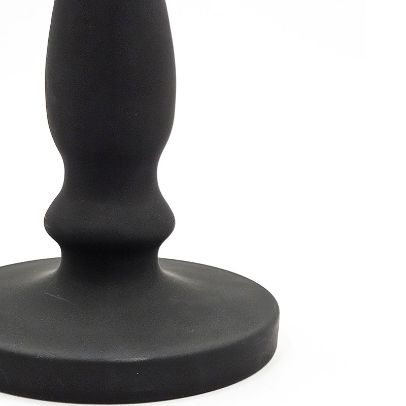 S/3 Matte Black Glass Pedestal L:4.4X4.4X11.75" M:5X5x10.4" S:5X5x7.5"