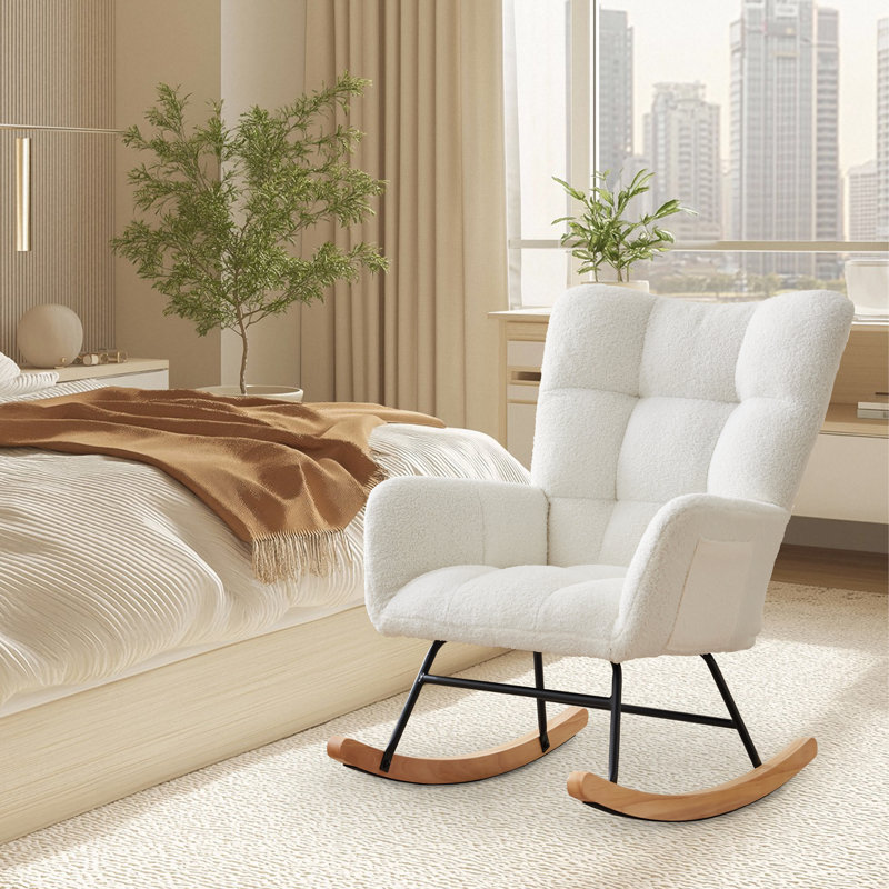 Metal Rocking Chair, Beige