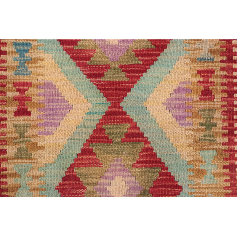 Geometric Wool Hand Woven 60cm X 90cm Area Rug