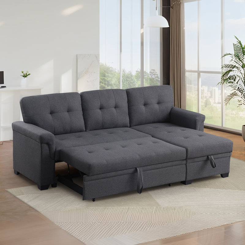 Canapé-lit modulaire réversible 83,75 po avec méridienne de rangement