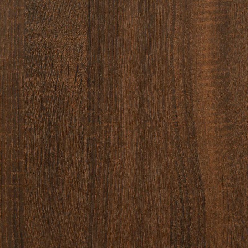 vidaXL Bedside Cabinet with LED Lights Storage Side Table Floating Nightstand, Brown Oak