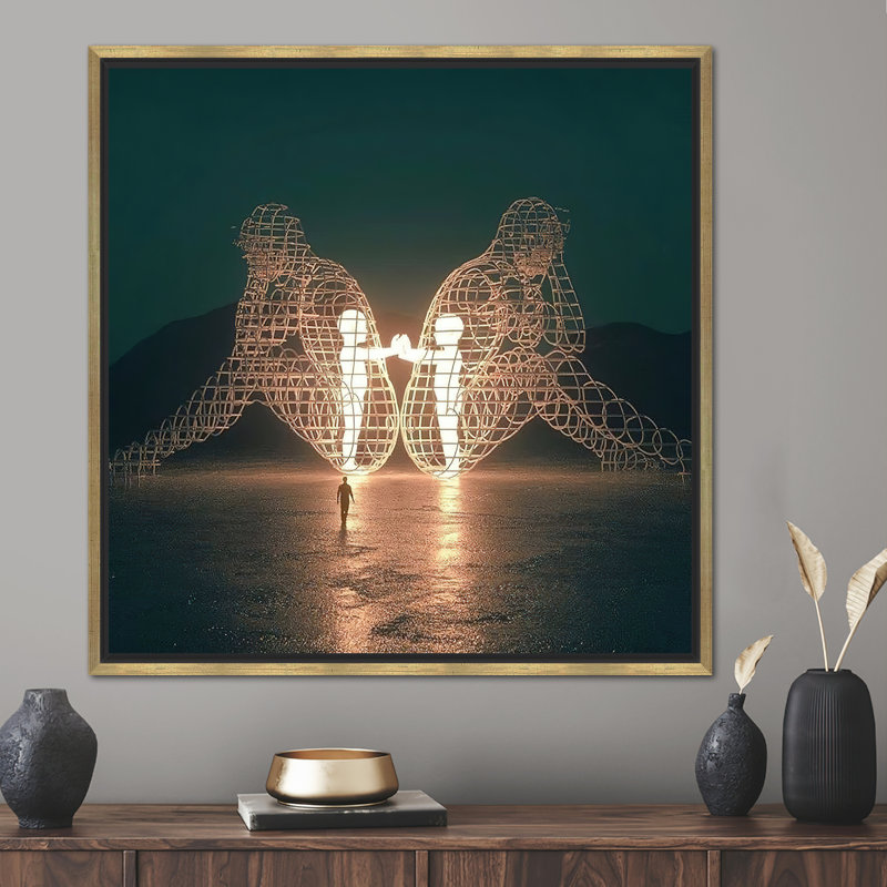 Print on Canvas, 80cm H x 80cm W, Gold Floater Frame