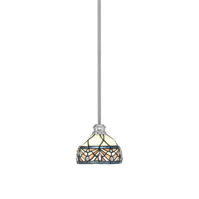 Edge Stem Hung Mini Pendant With 7" Royal Merlot Art Glass