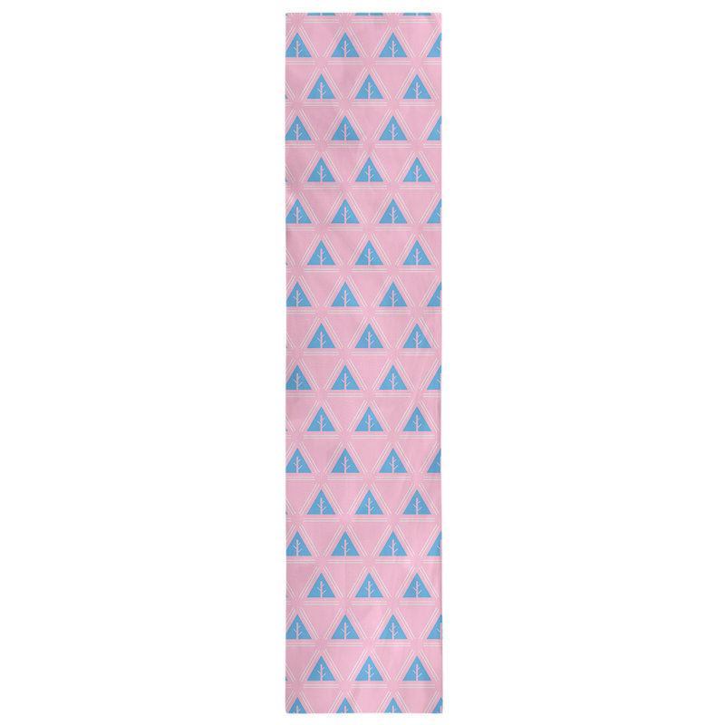 Chemin de table d’arbre minimaliste classic Barbra, 16 po x 72 po, Rose clair / bleu sarcelle