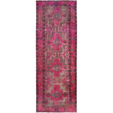 3'4"x9'8" Pink Overdyed Old Northwest Persian Distressed Look Wool Wide Runner Rug 23F291918A56496A862DFB8C3B52C7D6