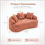 Causeuse courbée Coral: Compressé sans assemblage, petit canapé en chenille, éponge 30D, compact pour appartements, 300 lb, 3 coussins