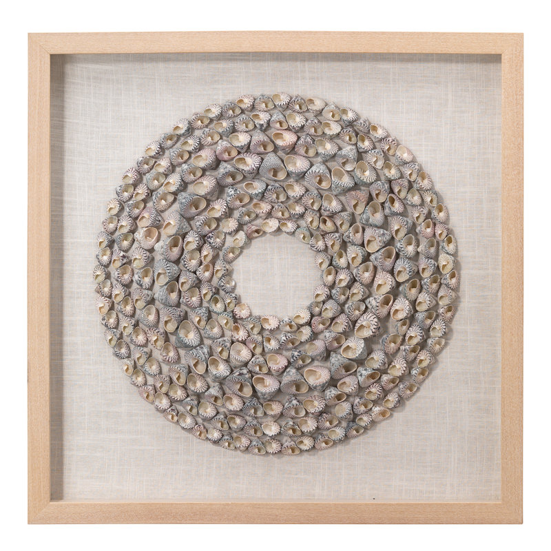 Bora Bora, art mural encadré en coquille d'escargot taupe