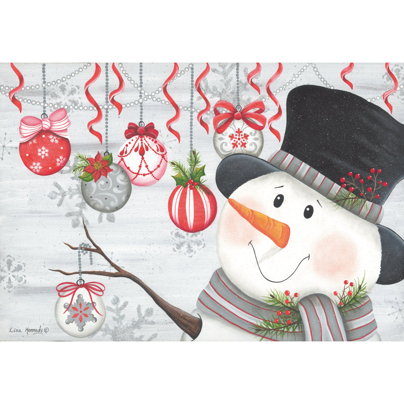 «Christmas Ornaments II on Canvas» par Lisa Kennedy, reproduction, H 24 po x l 36 po x P 1,25 po