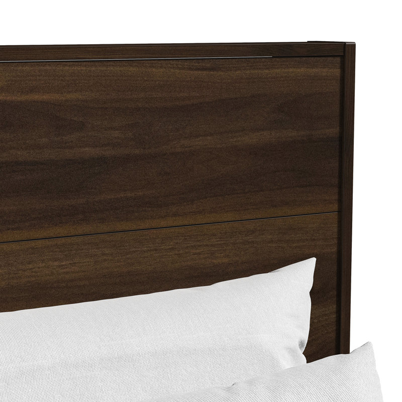 Allyannah Levison Platform Bed With Headboard, Queen, Royal Walnut