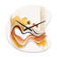 Burnt Orange Waves Abstract III - Irregular Shape Minimalism Metal Clock, Asymmetrical Metal Clock Print-106136148