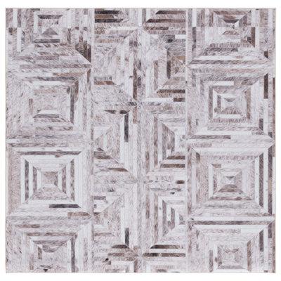 Faux Hide Performance Machine Washable Geometric Rug