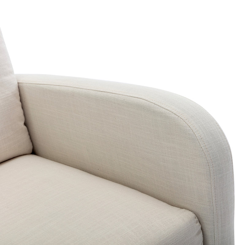 Chaise berçante à haut dossier avec siège rembourré et confortable, Beige