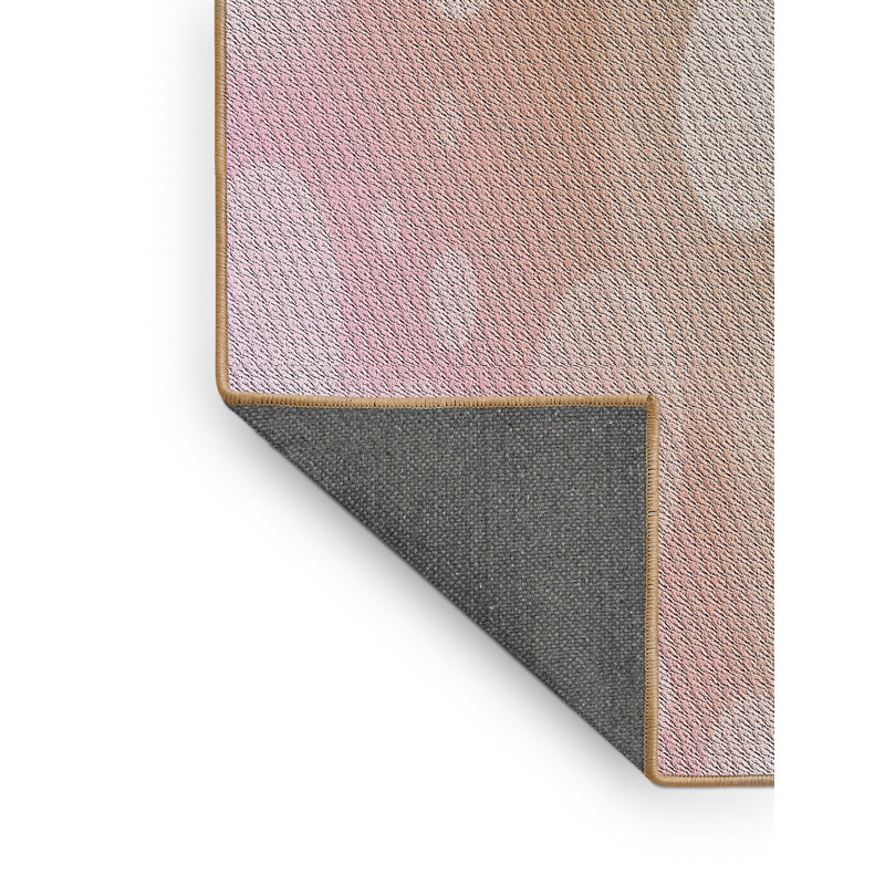 Tapis rose/brun à motifs, Rectangle 2 pi x 4 pi