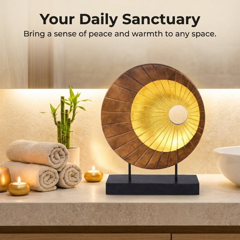 Flosi Handmade Round Multicolor Wooden Sculpture 12" – Unique Modern Indoor Christmas Decor & Gift