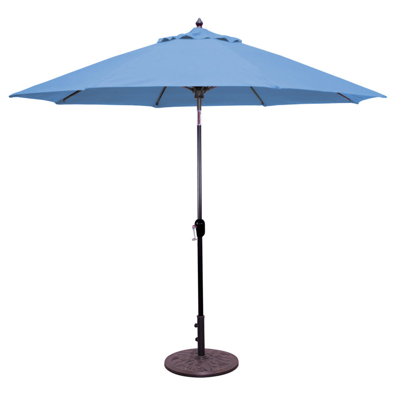 Parasol de marché 9 pi Nadasha, Noir, Bleu Cara¨ïbes